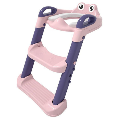 Frog Children Toilet Ladder Baby Girl Auxiliary Ladder Foldable Toilet Ring Portable Children Toilet Ring